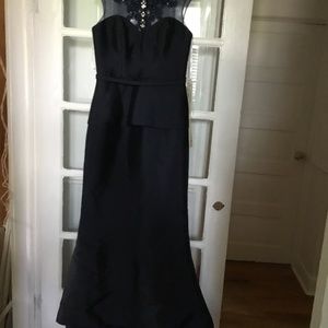 Navy Blue Sequenced Top Gown